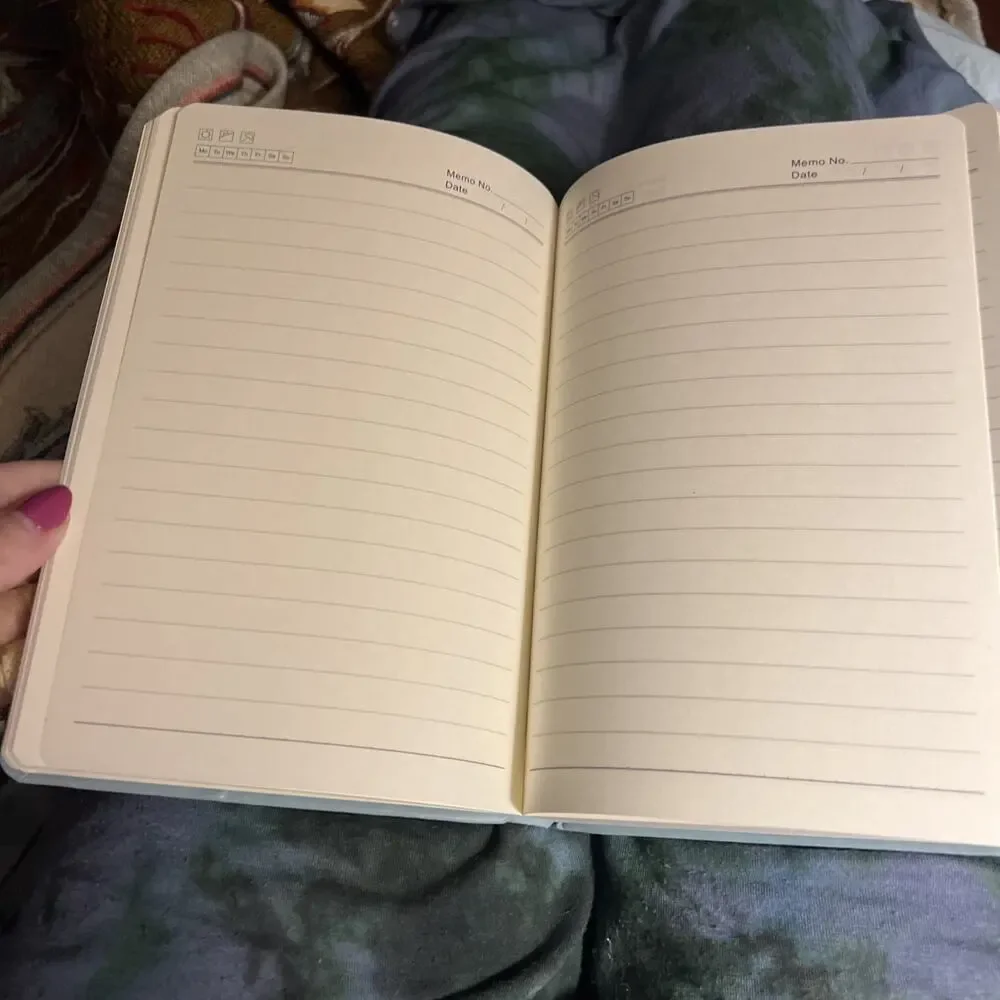 360 Page Premium Leather Journal/Notebook w/Pen Insert, Blue Open Box No Pen/Mkr